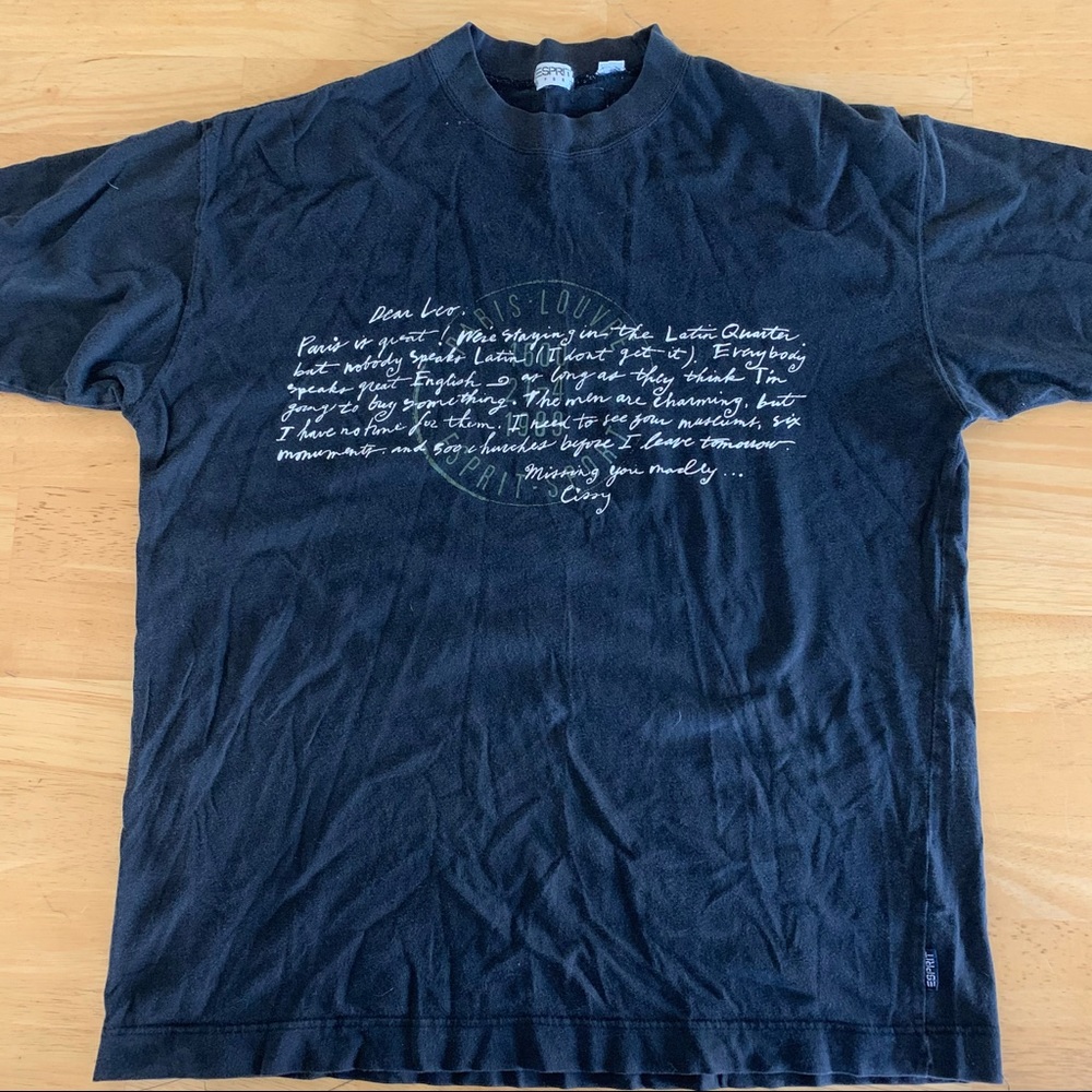 VTG ESPRIT Sport L Paris Lourvre Black T-Shirt